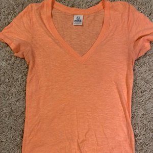 PINK Short Sleeve V-Neck Top (Size XS)